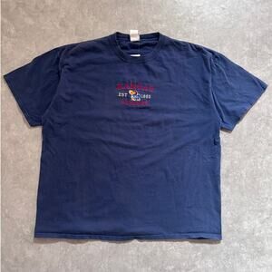 2000s Vintage Kansas Jayhawks Embroidered Navy T Shirt Size XXL